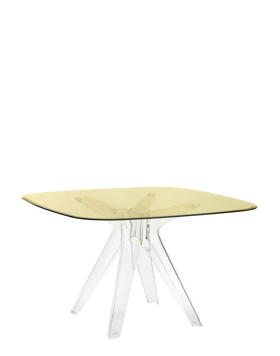 Kartell Sir Gio Table Square, Crystal/Yellow