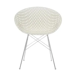 Kartell Smatrik Chair, White/Chrome