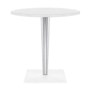 Kartell Top Top Table Per Dr. Yes Round With Square Base ⌀70 Cm, White