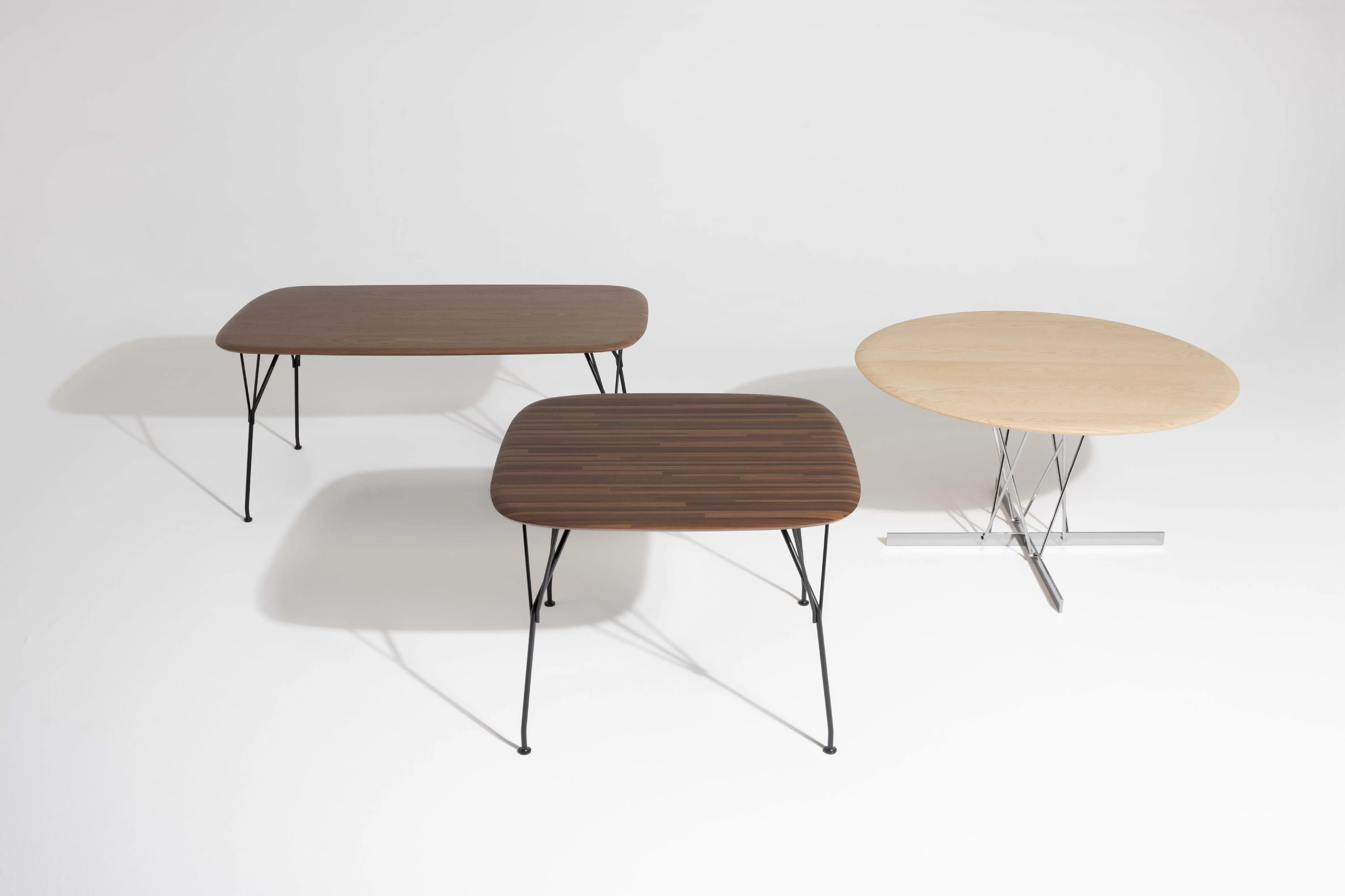 Kartell Viscount Of Wood Table Square, Walnut/Chrome