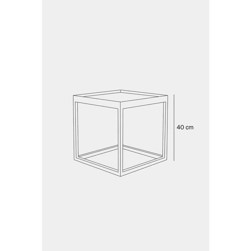 Klassik Studio Kø Cube Side Table Black Oak, Smoked Glass