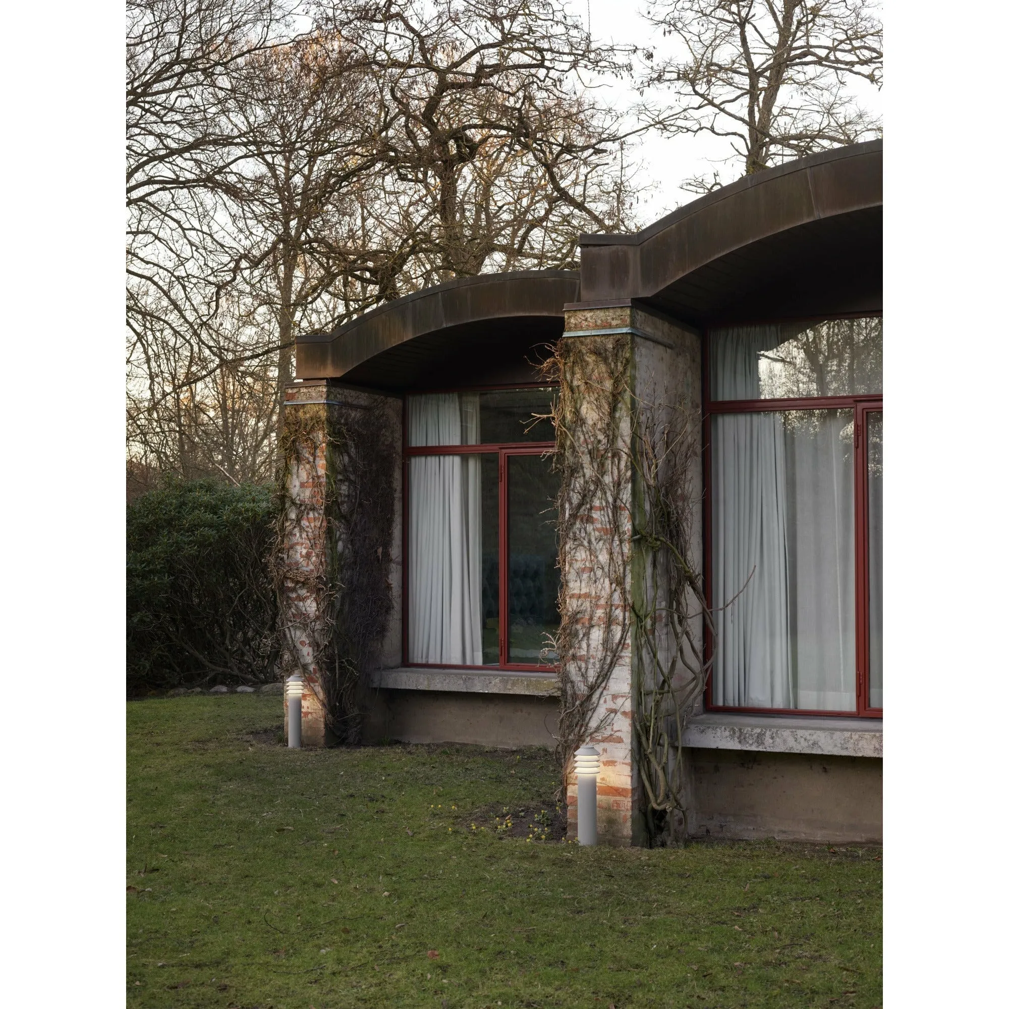 Louis Poulsen Bysted Garden Bollard Lamp Large Aluminium Led 3000 K With Earth Piece O/Adapter