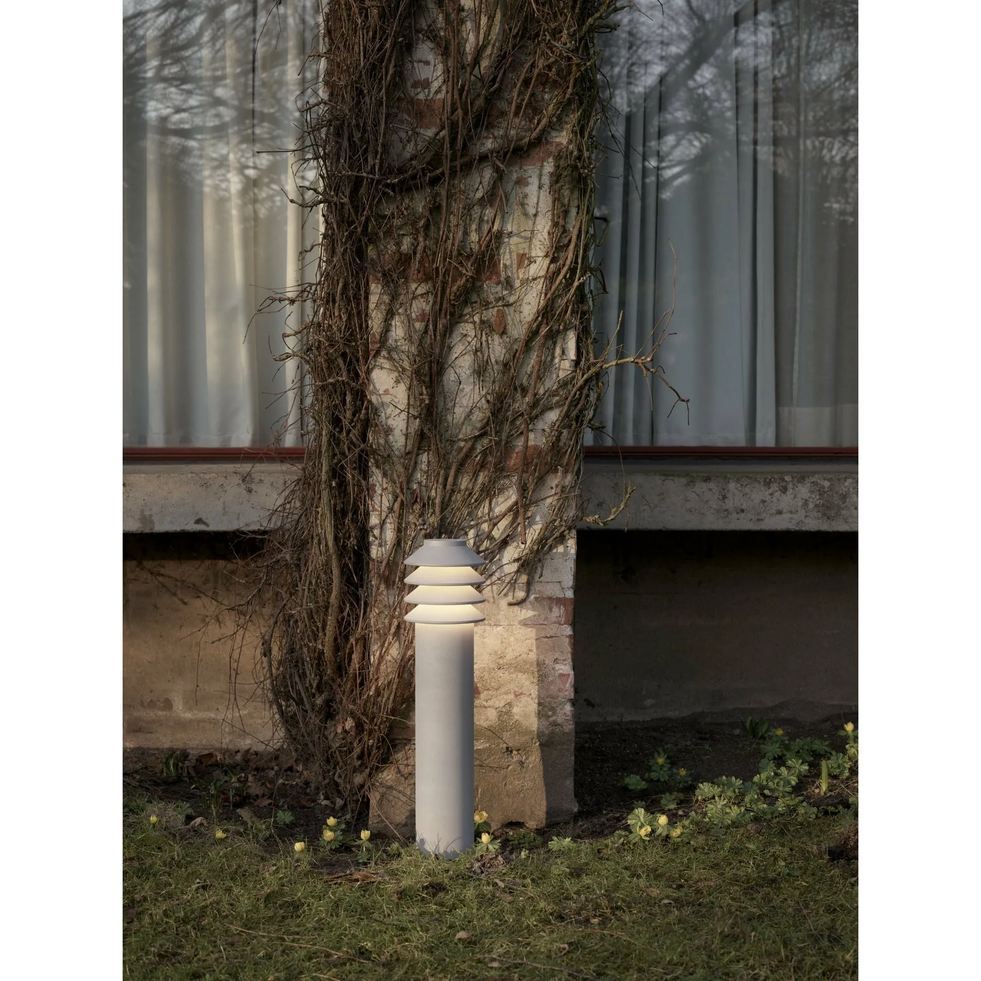 Louis Poulsen Bysted Garden Bollard Lamp Large Aluminium Led 3000 K With Earth Piece O/Adapter