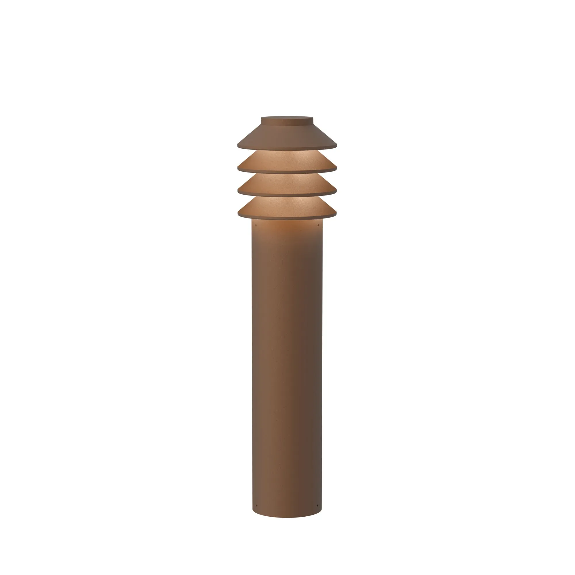 Louis Poulsen Bysted Garden Bollard Lamp Large Cortenfarben Led 3000 K With Ground Piece O/Adapter
