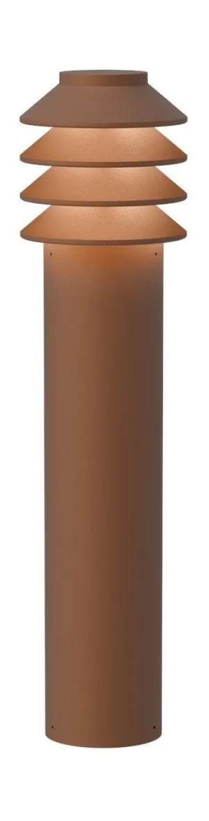Louis Poulsen Bysted Garden Bollard Led 3000 K 14 W Base With Adaptor Long, Corten