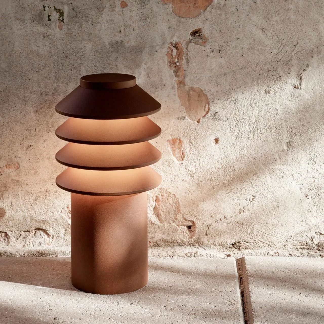 Louis Poulsen Bysted Garden Bollard Led 3000 K 14 W Base With Adaptor Long, Corten