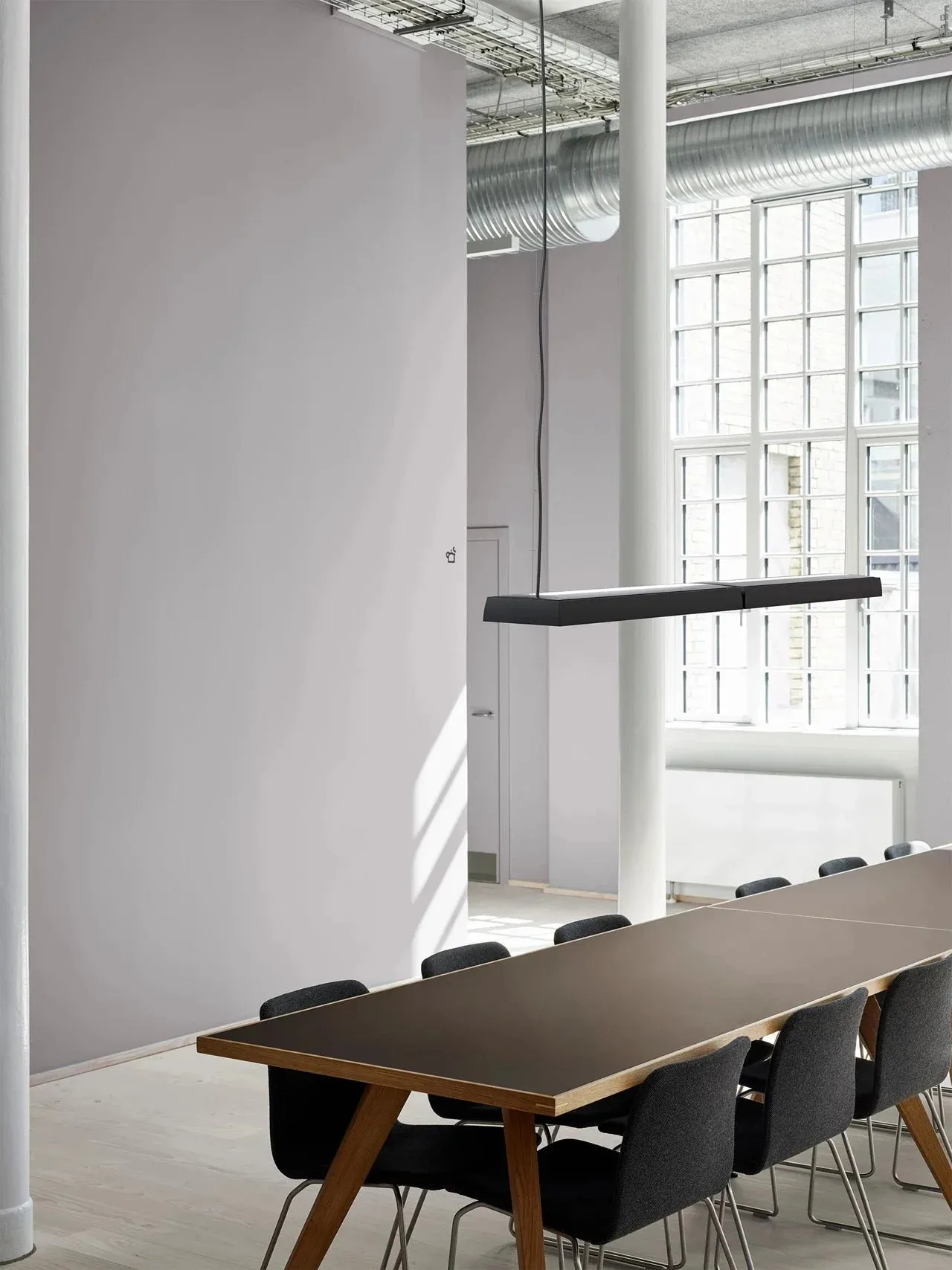Louis Poulsen Lp Slim Box Suspended Lamp Double4870 Lumens Wireless Bluetooth, Dark Aluminium