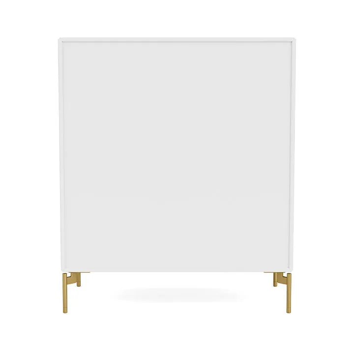 Montana Carry Dresser With Legs, Snow White/Brass