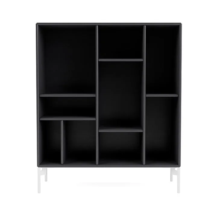 Montana Compile Decorative Shelf With Legs, Carbon Black/Snow White