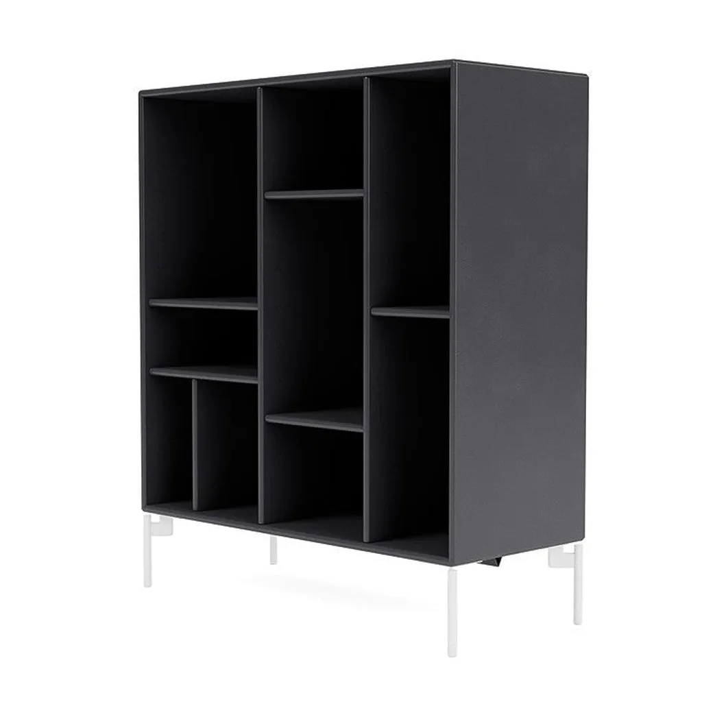 Montana Compile Decorative Shelf With Legs, Carbon Black/Snow White