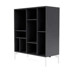 Montana Compile Decorative Shelf With Legs, Carbon Black/Snow White