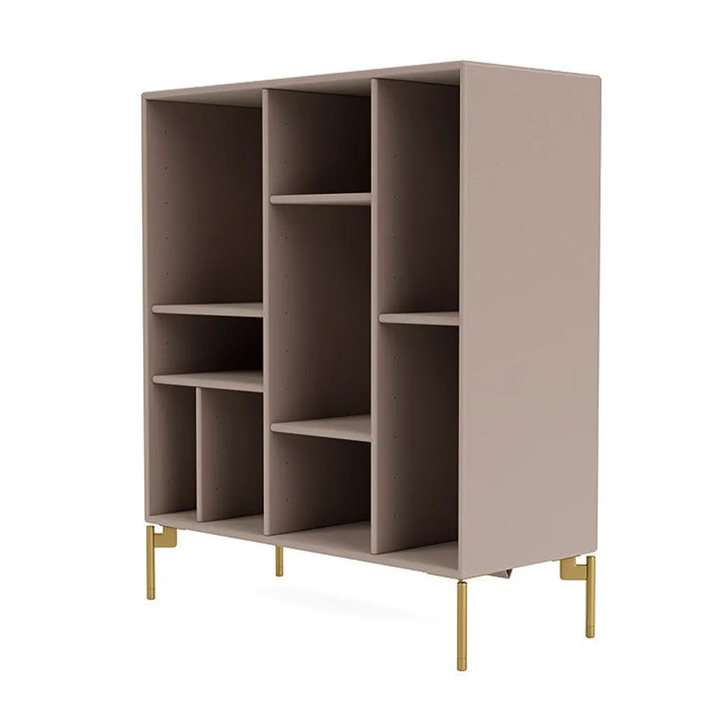 Montana Compile Decorative Shelf With Legs, Mushroom Brown/Brass