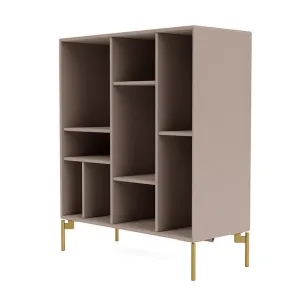 Montana Compile Decorative Shelf With Legs, Mushroom Brown/Brass