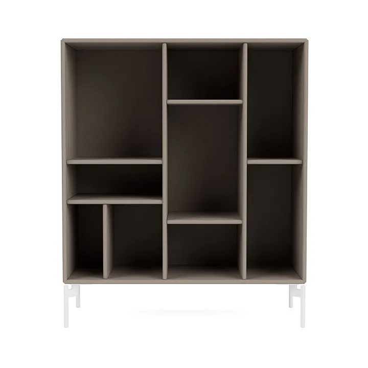 Montana Compile Decorative Shelf With Legs, Truffle/Snow White