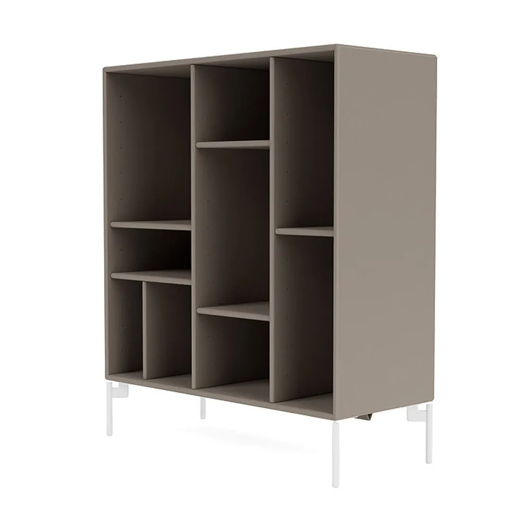 Montana Compile Decorative Shelf With Legs, Truffle/Snow White