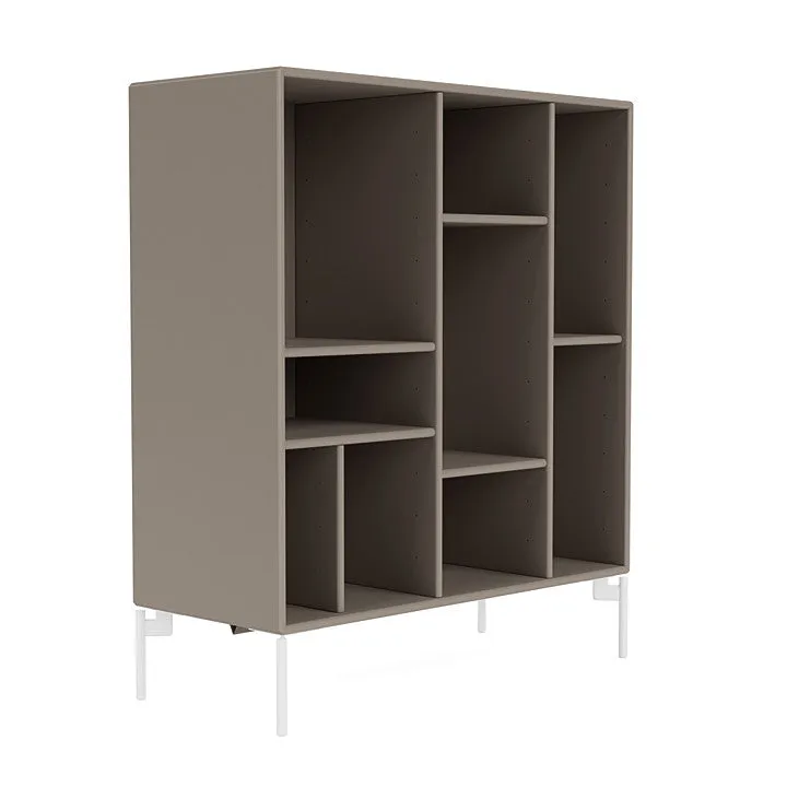 Montana Compile Decorative Shelf With Legs, Truffle/Snow White