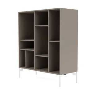 Montana Compile Decorative Shelf With Legs, Truffle/Snow White