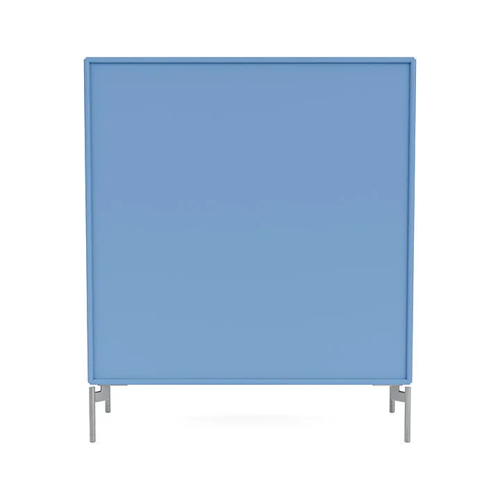 Montana Cover Cabinet With Legs, Azure Blue/Matt Chrome