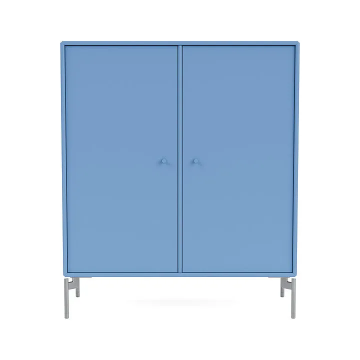 Montana Cover Cabinet With Legs, Azure Blue/Matt Chrome