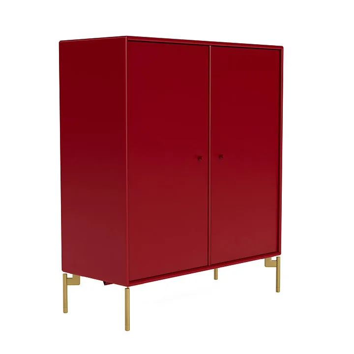 Montana Cover Cabinet With Legs, Beetroot/Brass
