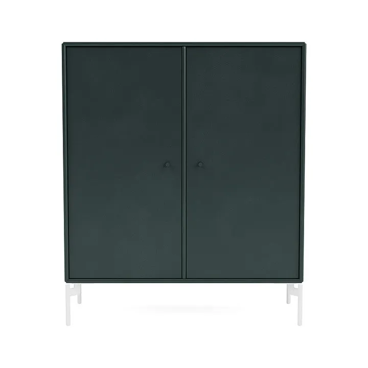 Montana Cover Cabinet With Legs, Black Jade/Snow White