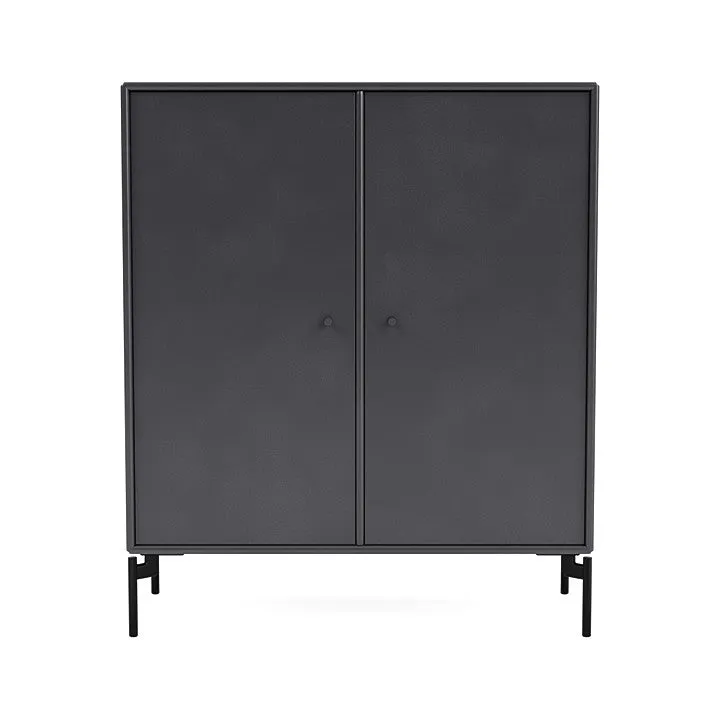 Montana Cover Cabinet With Legs, Carbon Black/Black