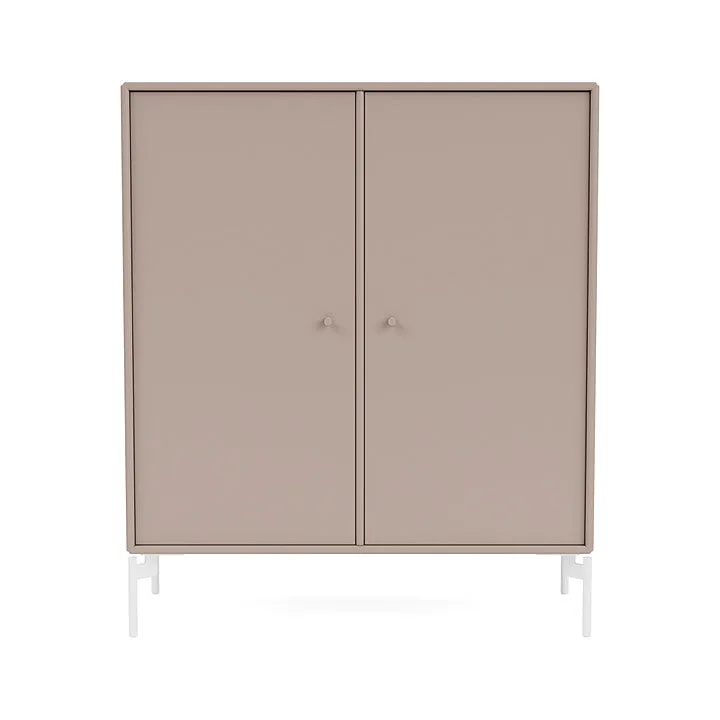 Montana Cover Cabinet With Legs, Mushroom Brown/Snow White