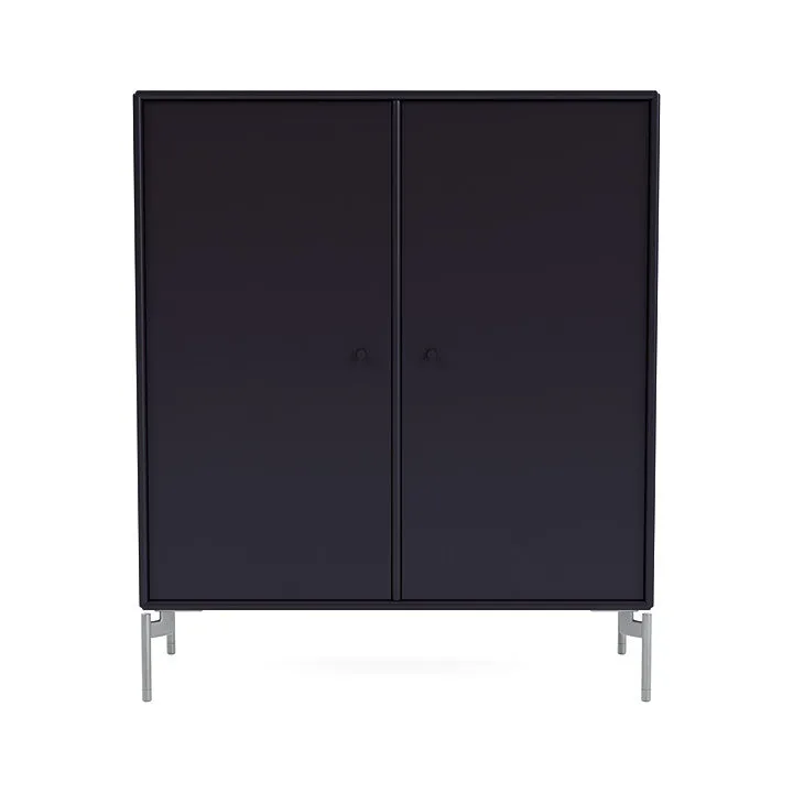 Montana Cover Cabinet With Legs, Shadow/Matt Chrome