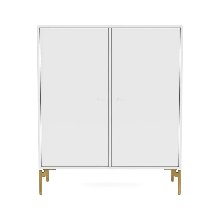 Montana Cover Cabinet With Legs, Snow White/Brass