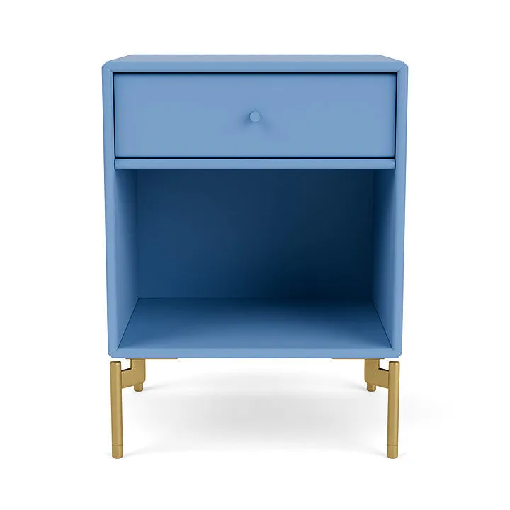 Montana Dream Nightstand With Legs, Azure Blue/Brass