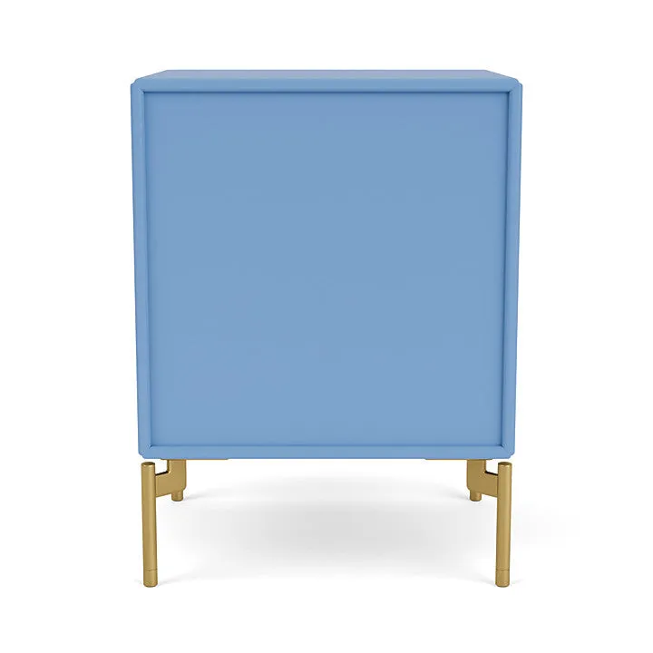 Montana Dream Nightstand With Legs, Azure Blue/Brass