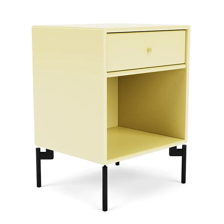 Montana Dream Nightstand With Legs, Camomile/Black