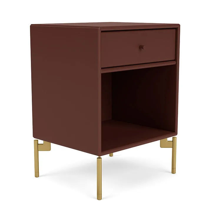 Montana Dream Nightstand With Legs, Masala/Brass