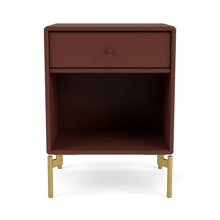 Montana Dream Nightstand With Legs, Masala/Brass