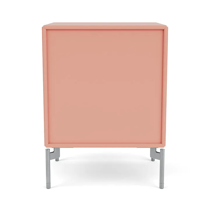 Montana Dream Nightstand With Legs, Rhubarb/Matt Chrome