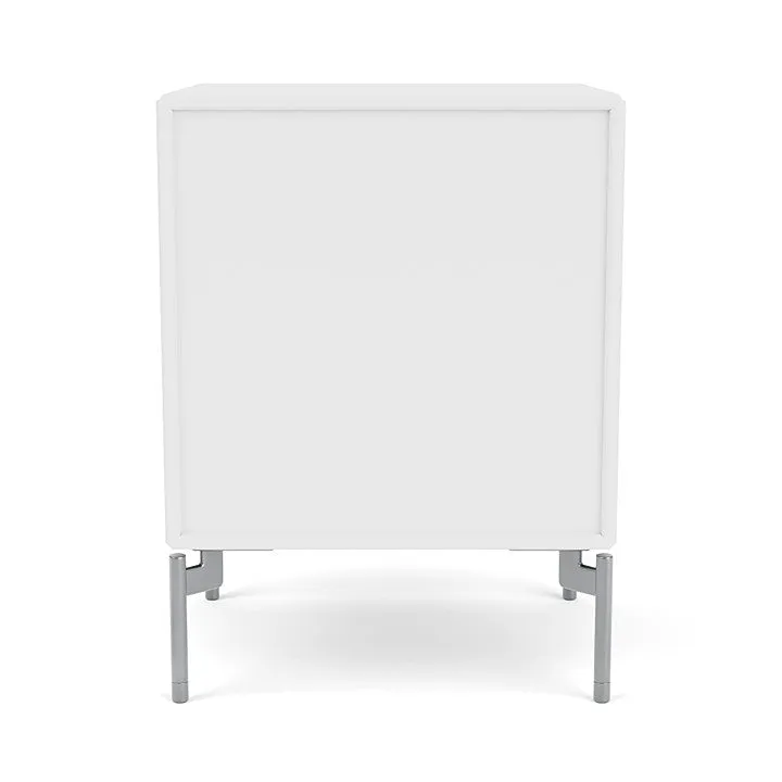 Montana Dream Nightstand With Legs, Snow White/Matt Chrome