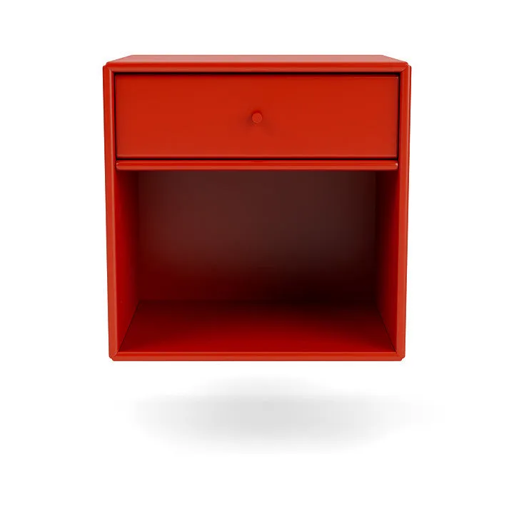 Montana Dream Nightstand With Suspension Rail, Rosehip Red