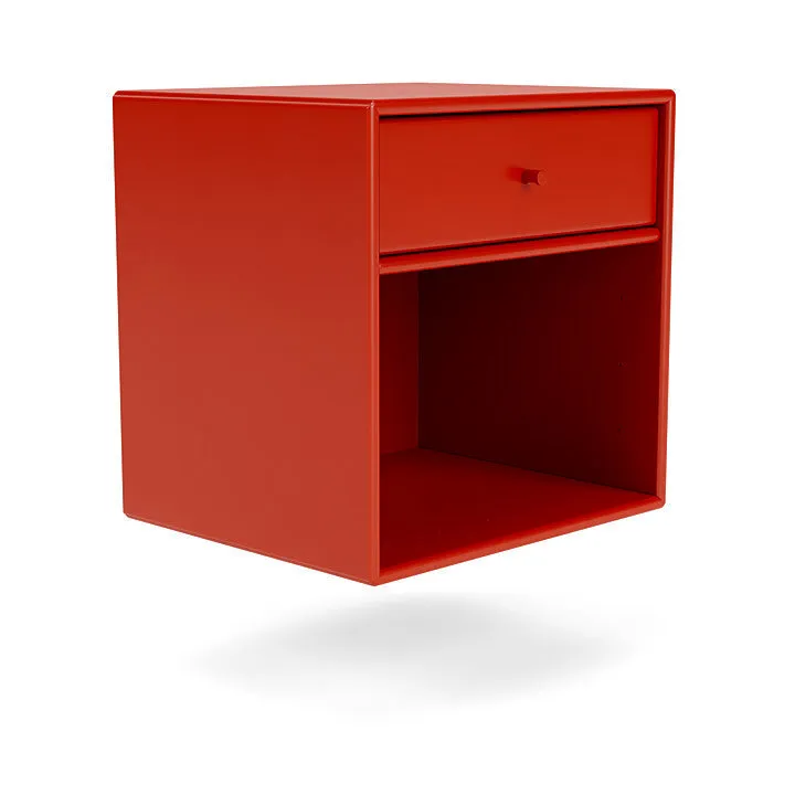 Montana Dream Nightstand With Suspension Rail, Rosehip Red