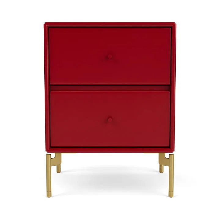Montana Drift Drawer Module With Legs, Beetroot/Brass