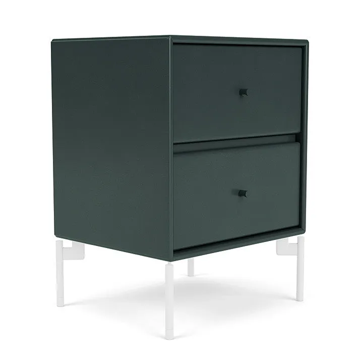 Montana Drift Drawer Module With Legs, Black Jade/Snow White