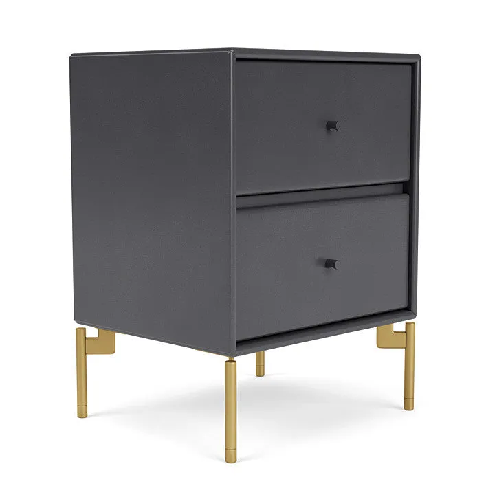 Montana Drift Drawer Module With Legs, Carbon Black/Brass