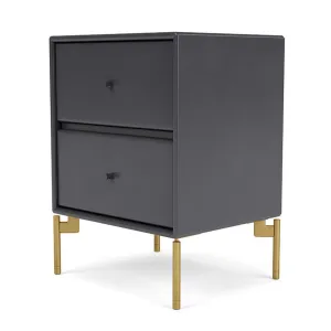 Montana Drift Drawer Module With Legs, Carbon Black/Brass