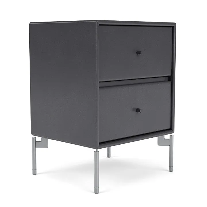 Montana Drift Drawer Module With Legs, Carbon Black/Matt Chrome