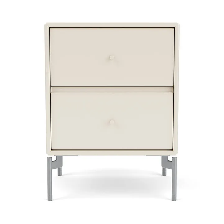 Montana Drift Drawer Module With Legs, Oat/Matt Chrome