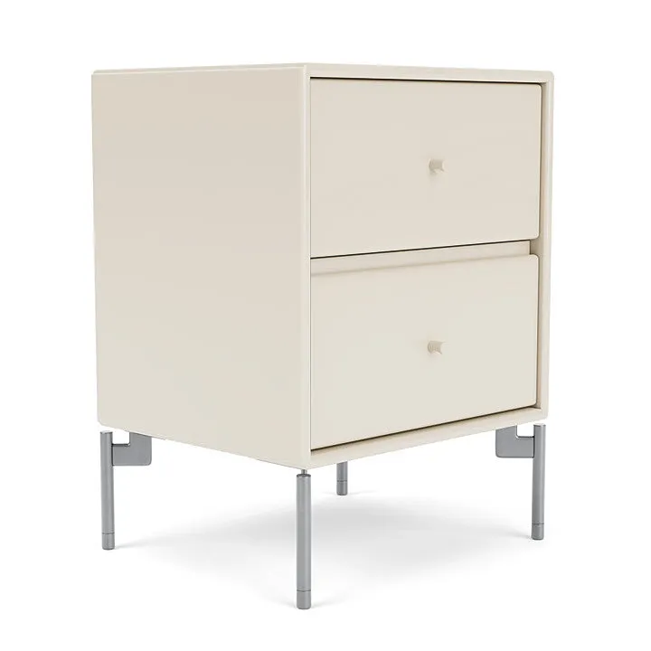 Montana Drift Drawer Module With Legs, Oat/Matt Chrome