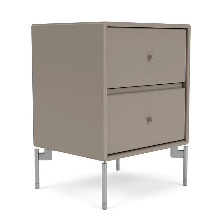 Montana Drift Drawer Module With Legs, Truffle/Matt Chrome