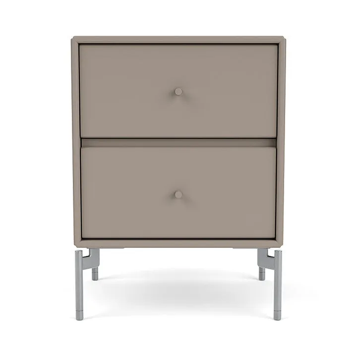 Montana Drift Drawer Module With Legs, Truffle/Matt Chrome