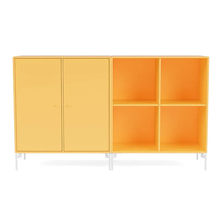 Montana Pair Classic Sideboard With Legs, Acacia/Snow Acacia