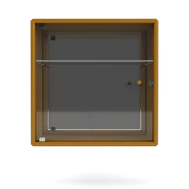 Montana Perfume Wall Mounted Cabinet With Mirror, Amber Yellow