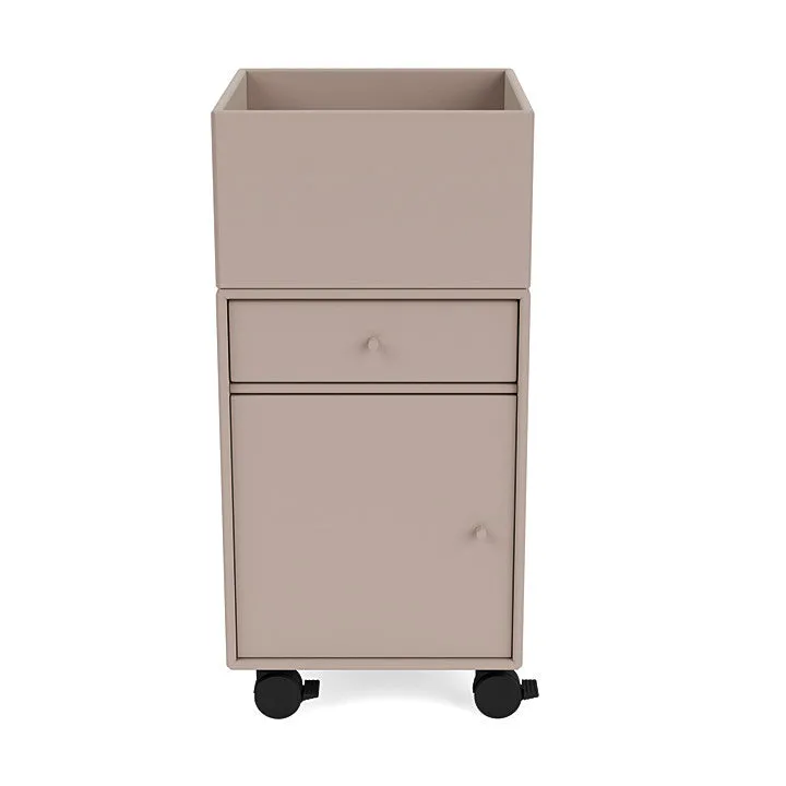 Montana Runner Office Unit On Castors, Mushroom Brown